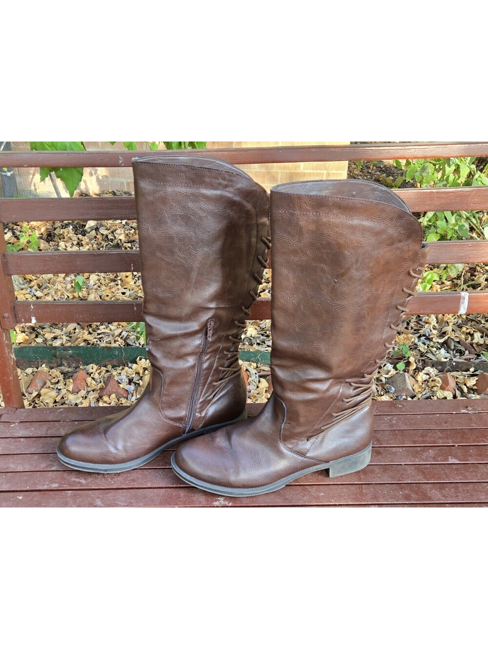 Hot Tomato Brown Riding Boots Knee High Cosplay Steampunk Anime Pirate Sz 12 M